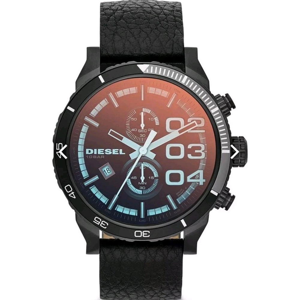Diesel Men's Double Down Analog Display Quartz Black Watch DZ4311 Franchise 2.0